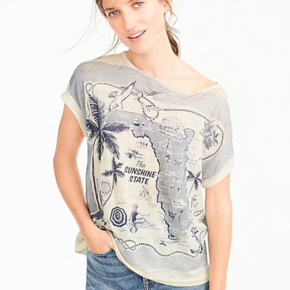 J. Crew Linen ‘Sunshine State’ T-shirt